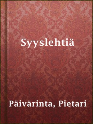 cover image of Syyslehtiä